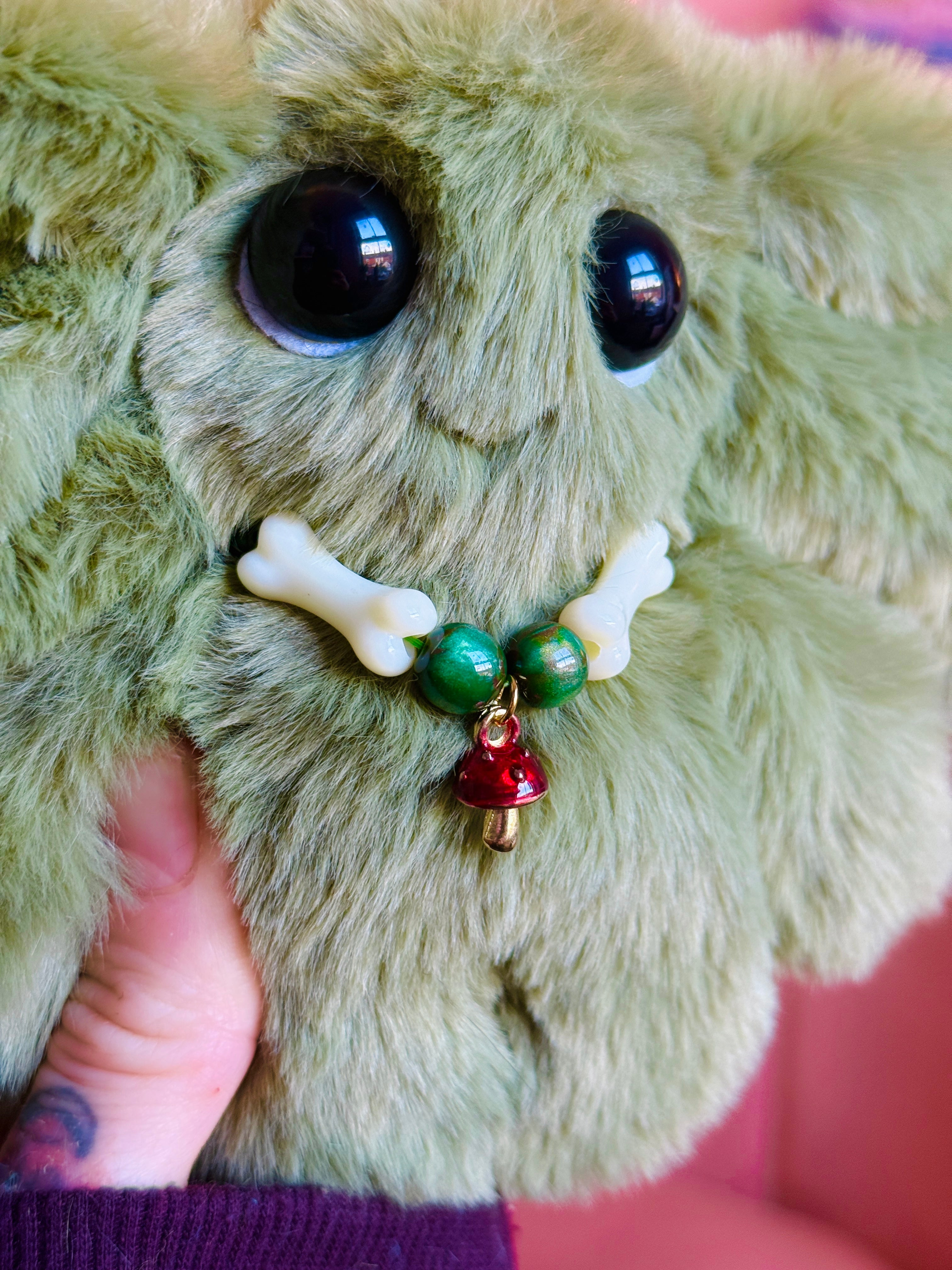 FOREST GOBLIN PALMPUFF (B) - Handmade Mini Luxury Weighted Doll