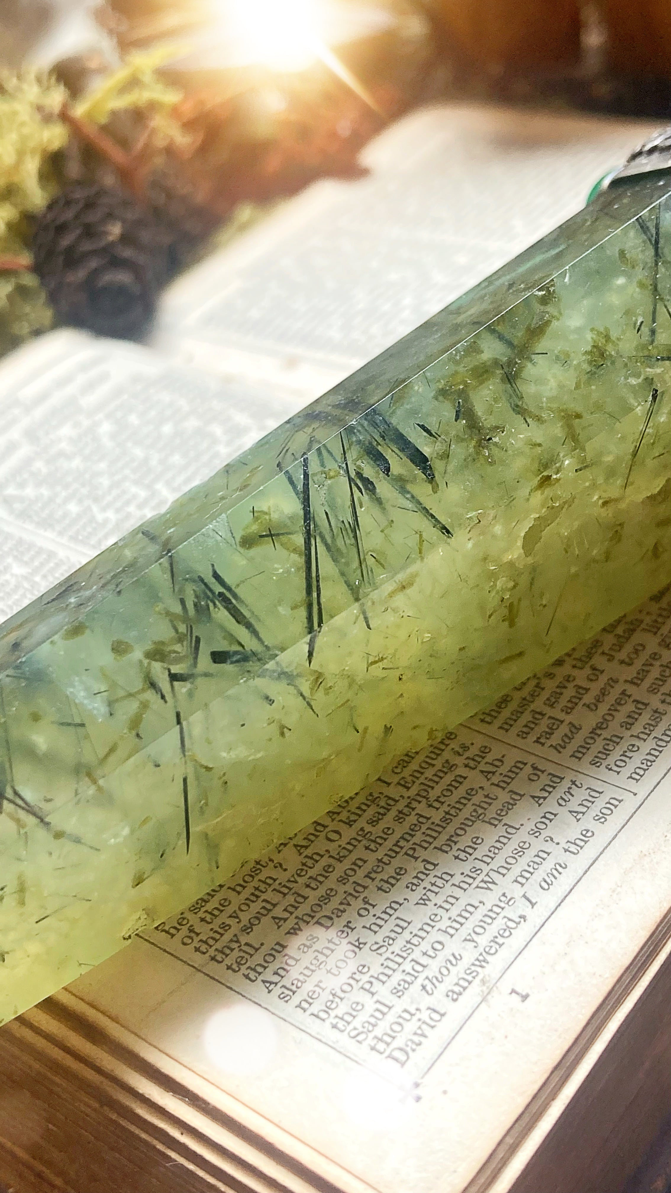 ꩜ SACRED GROVE ꩜ Handmade Sterling Silver Forest Talisman with Prehnite Crystal, Green Agate, Jade & Turquoise Beads