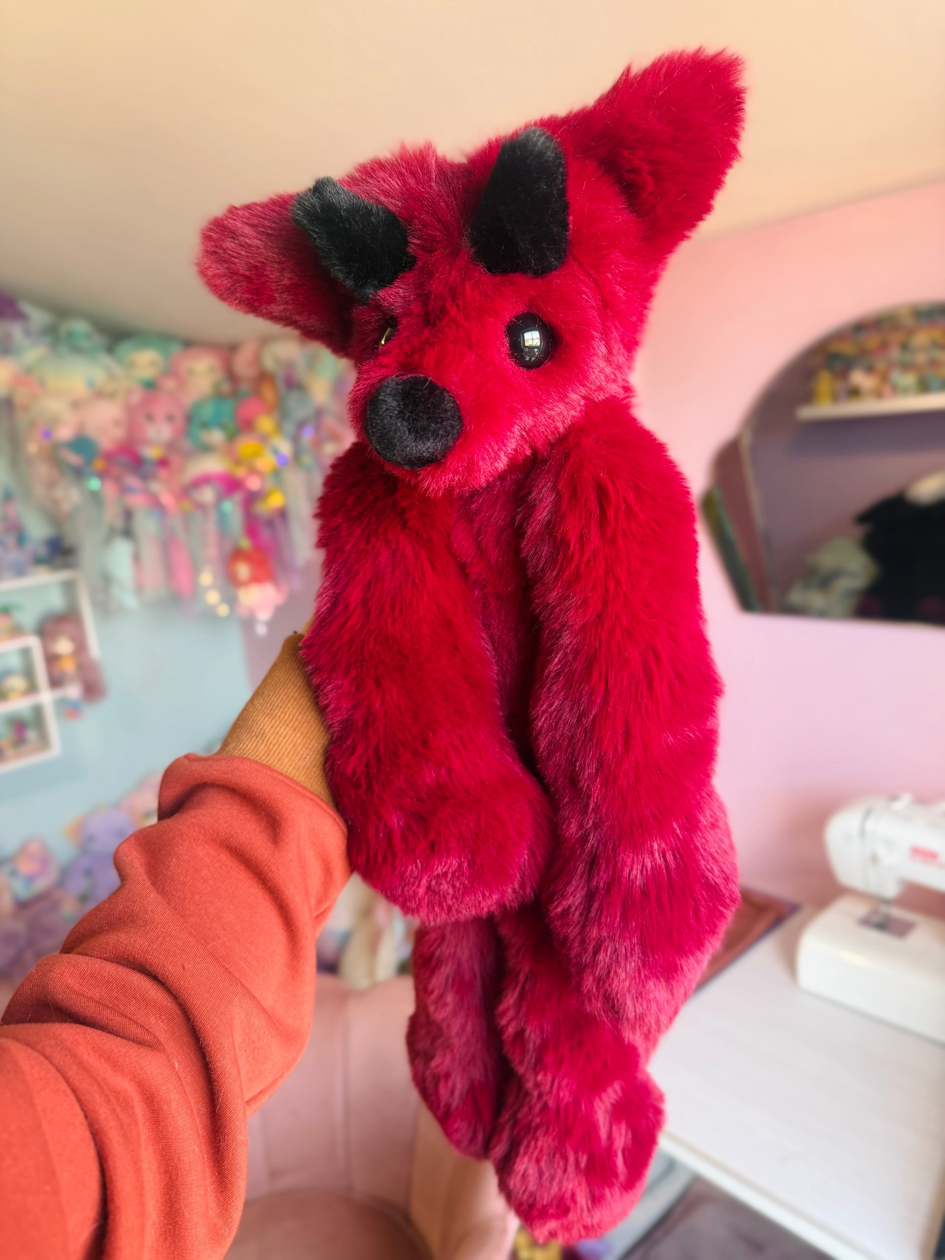 XL DEVIL FOX - Handmade Luxury Weighted Fox Doll