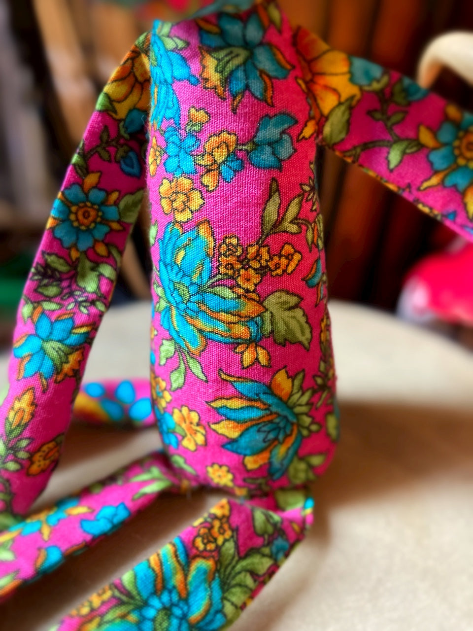 GARDEN PARTY FOX CUB (PINK) - Handmade Weighted Cotton Fox Doll