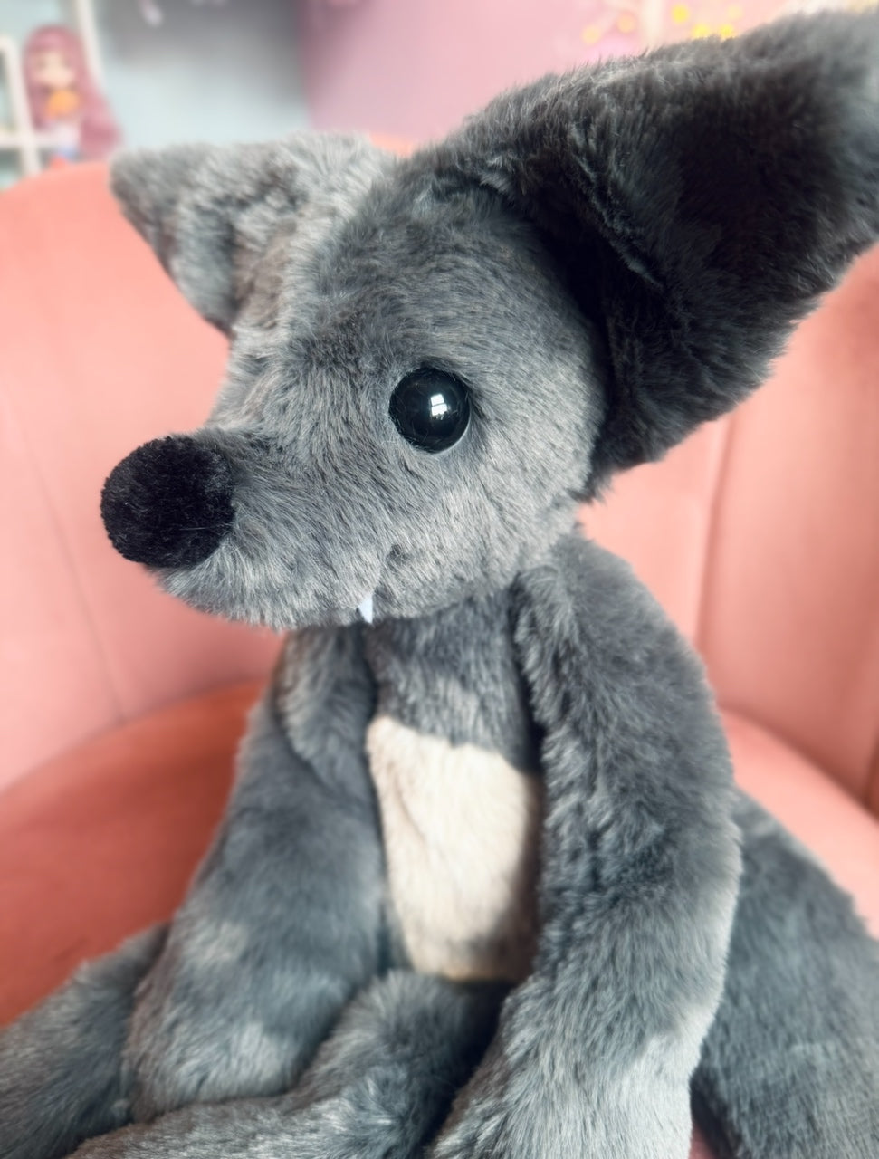 BIG GREY WOLF - Handmade Luxury Weighted Plush Fluffy Fox Doll
