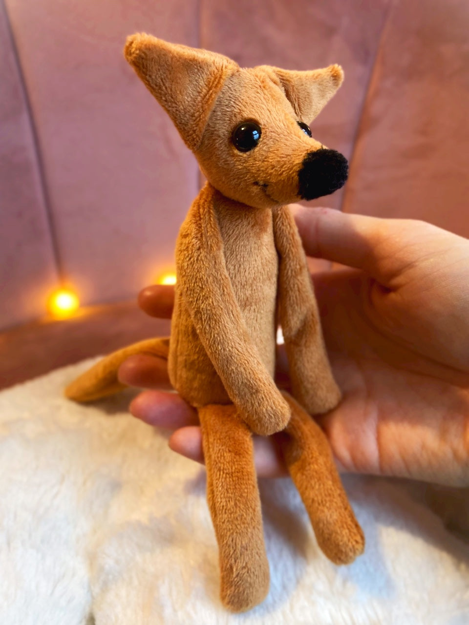 TINY RED FOX - Mini Handmade Luxury Weighted Fox Doll