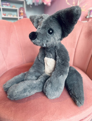 BIG GREY WOLF - Handmade Luxury Weighted Plush Fluffy Fox Doll