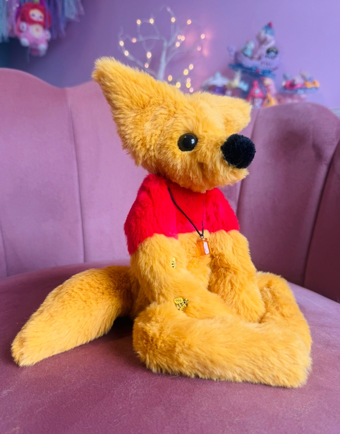 WINNIE THE POOH FOX (A) - Handmade Luxury Weighted Plush Fluffy Fox Doll