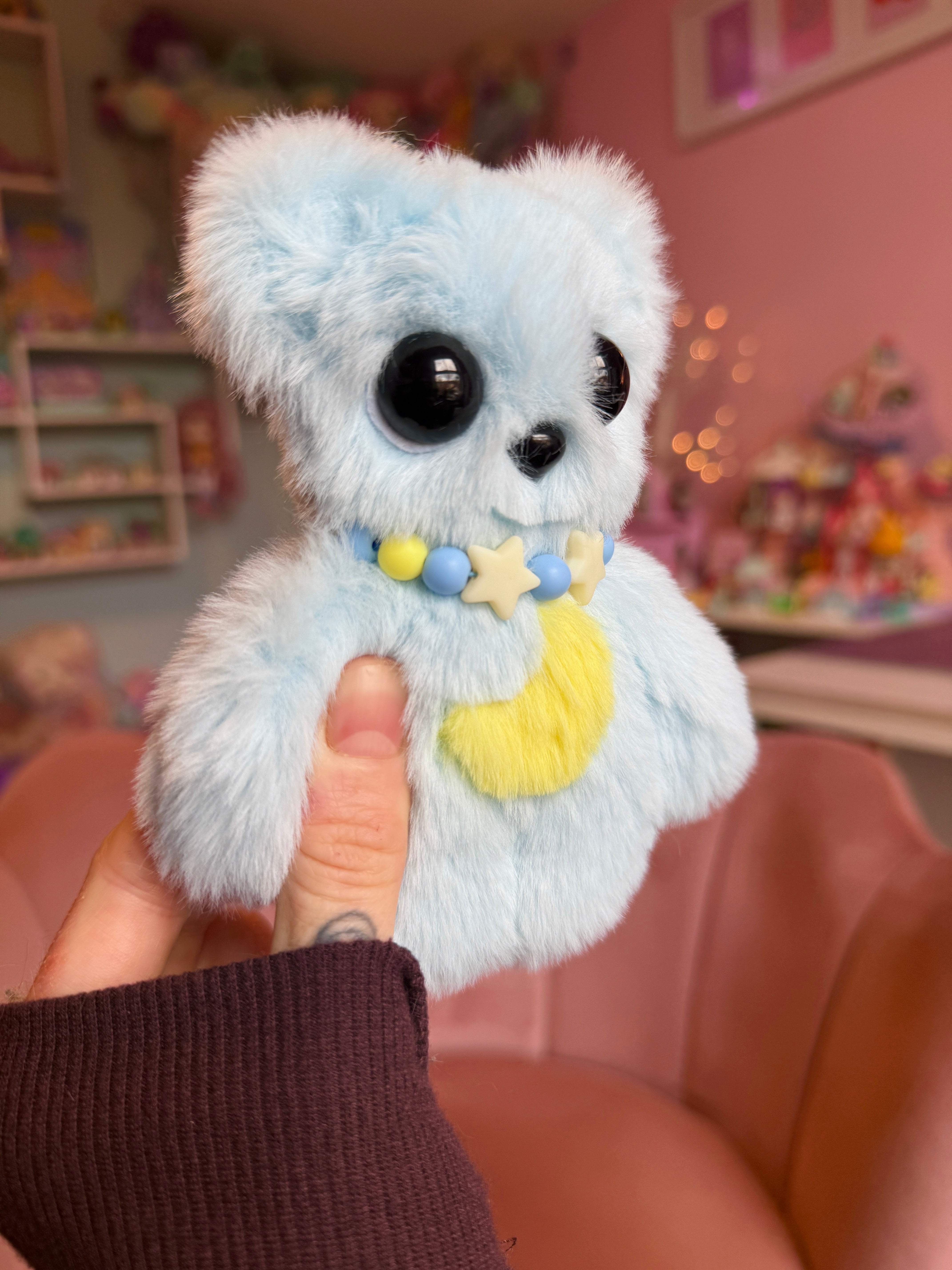 BEDTIME BEAR PALMPUFF - Handmade Mini Luxury Weighted Doll