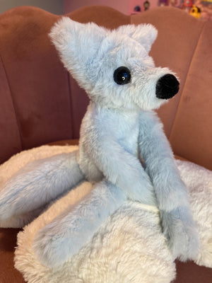 ICE BLUE FOX - Handmade Luxury Weighted Fox Doll