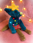 XMAS TREE FOX - Handmade Luxury Weighted Plush Fluffy Fox Doll