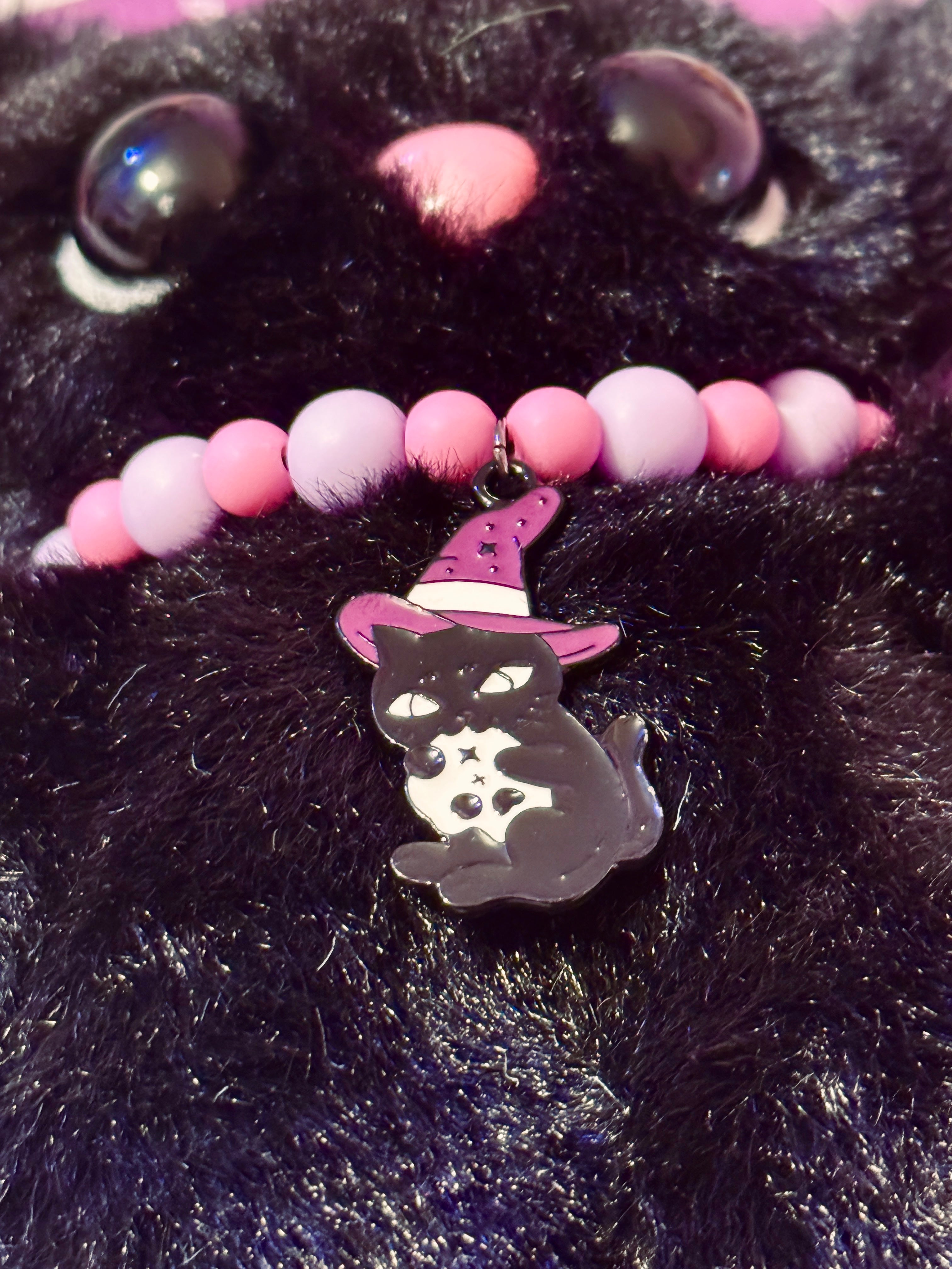 BLACK CAT PALMPUFF - Handmade Mini Luxury Weighted Doll