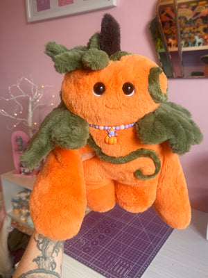 LARGE PUMPKIN PATCH PUDGEPUFF - Handmade Weighted Pumpkin Doll
