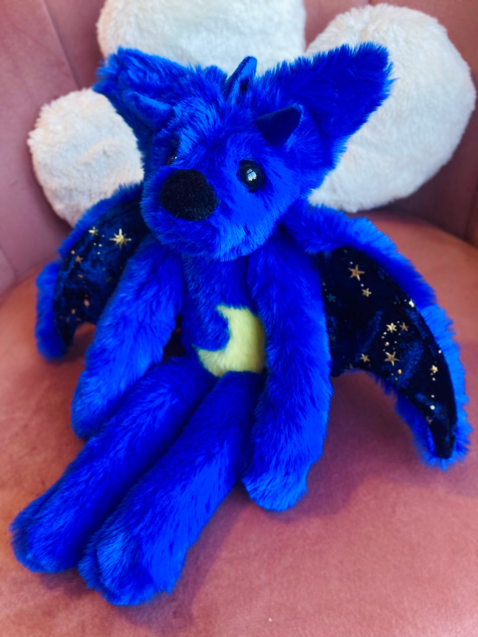 MIDNIGHT DRAGON FOX - Handmade Luxury Weighted Plush Fluffy Fox Doll