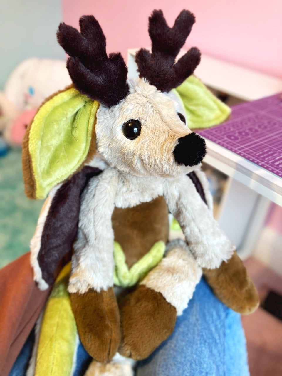 XXL FLYING FOREST FAWN - Handmade Luxury Weighted Plush Fluffy Fox Doll