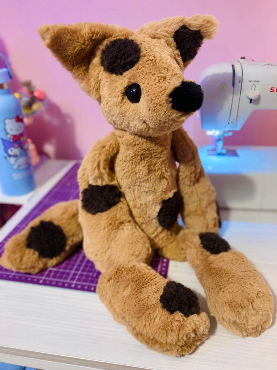 XL CHOC CHIP COOKIE FOX - Handmade Luxury Weighted Fox Doll