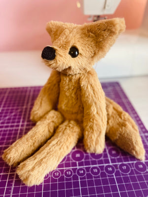 FUDGE FOX - Handmade Luxury Weighted Plush Fluffy Fox Doll
