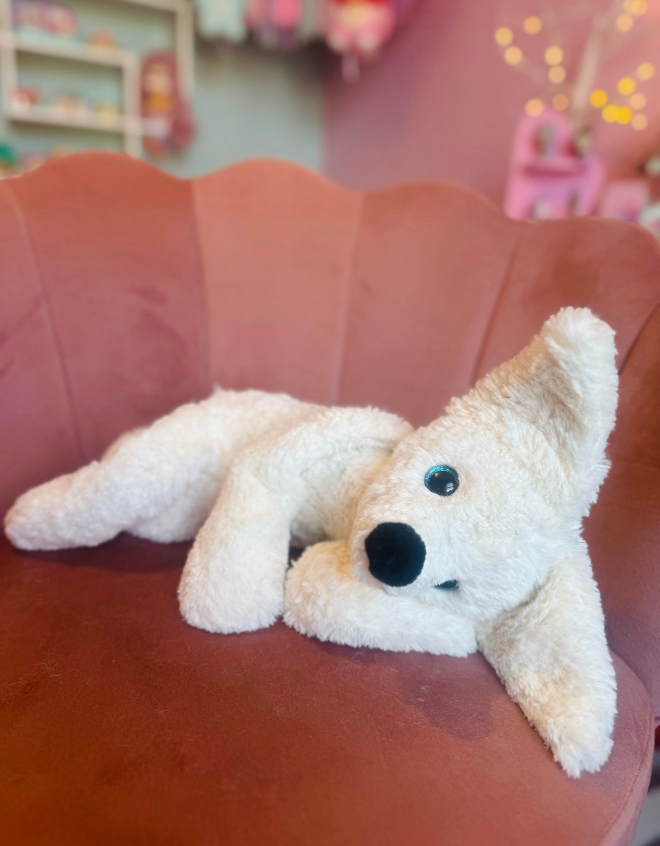 BIG ARCTIC FOX - Handmade Luxury Weighted Plush Fluffy Fox Doll