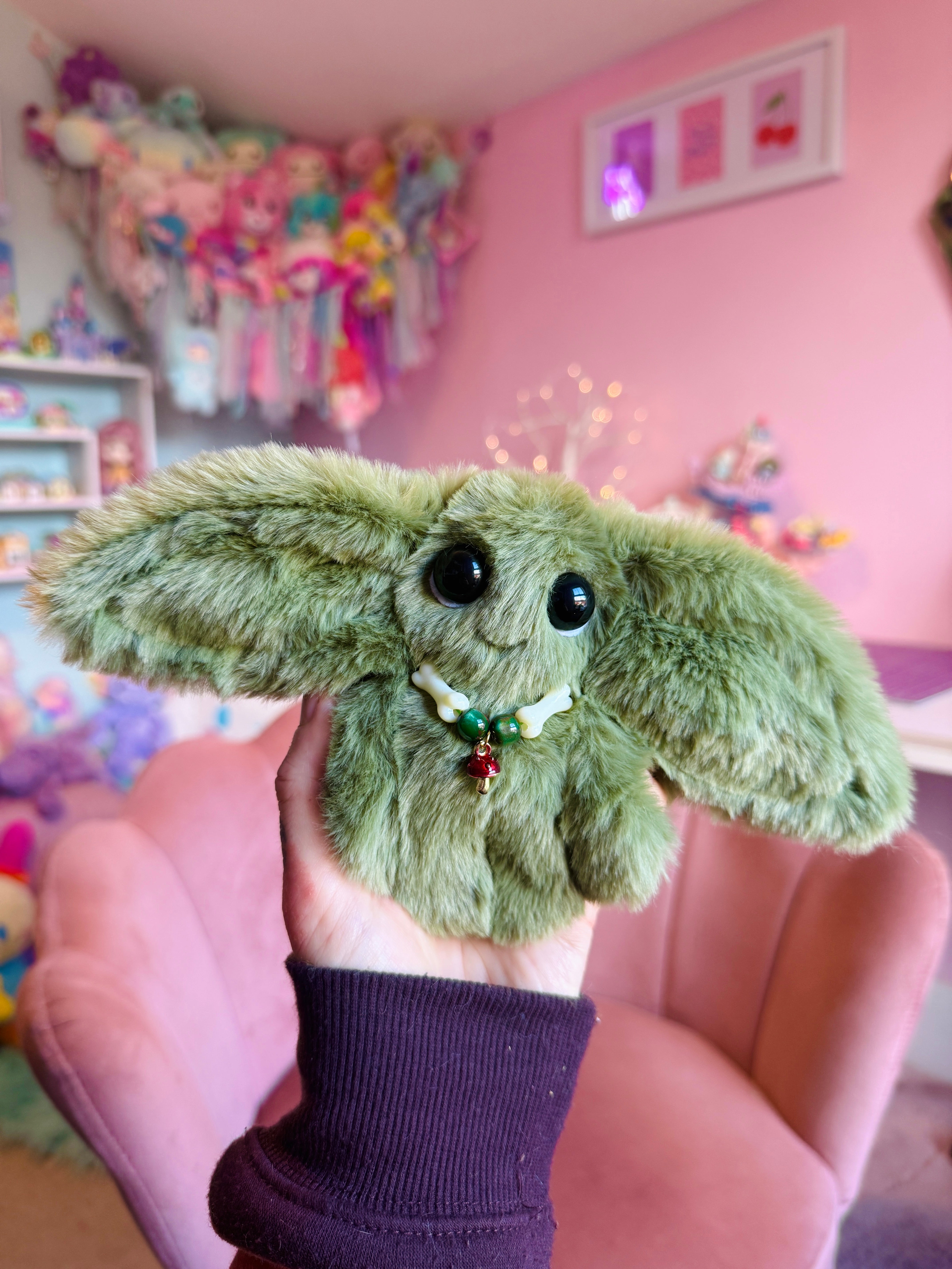 FOREST GOBLIN PALMPUFF (B) - Handmade Mini Luxury Weighted Doll