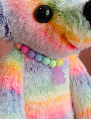 BIG RAINBOW SHERBET FOX - Handmade Luxury Weighted Fox Doll