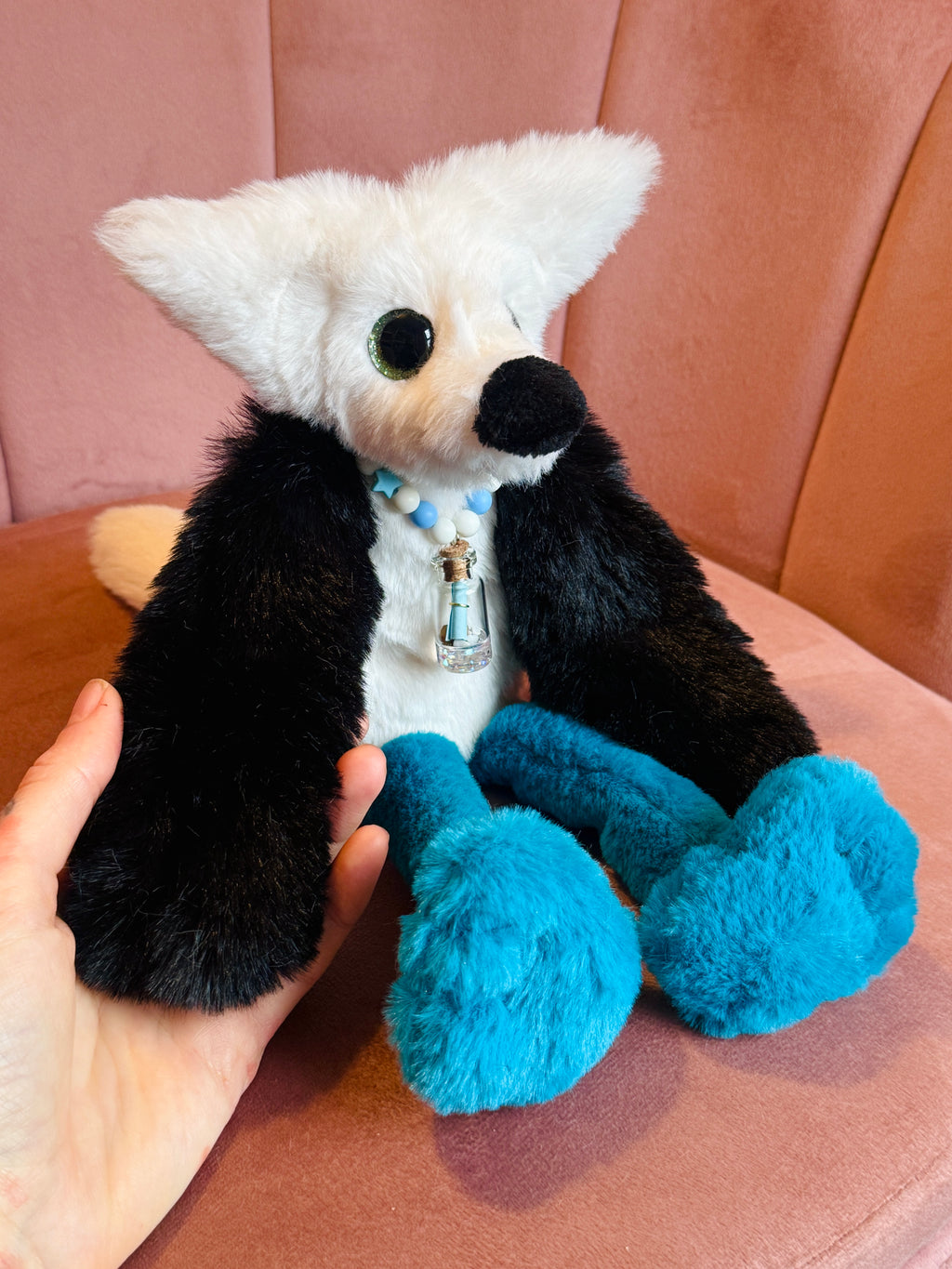 BLUE FOOTED BOOBY FOX - Handmade Luxury Weighted Fox Doll