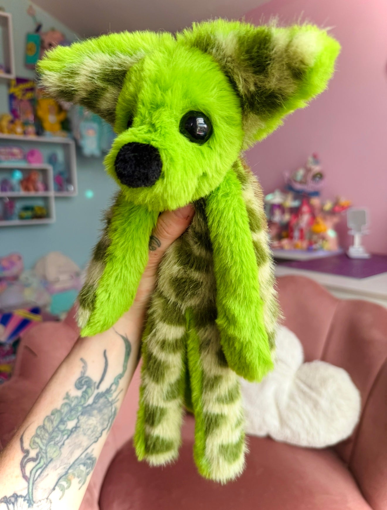 MUTANT TURTLE FOX - Handmade Luxury Weighted Plush Fluffy Fox Doll