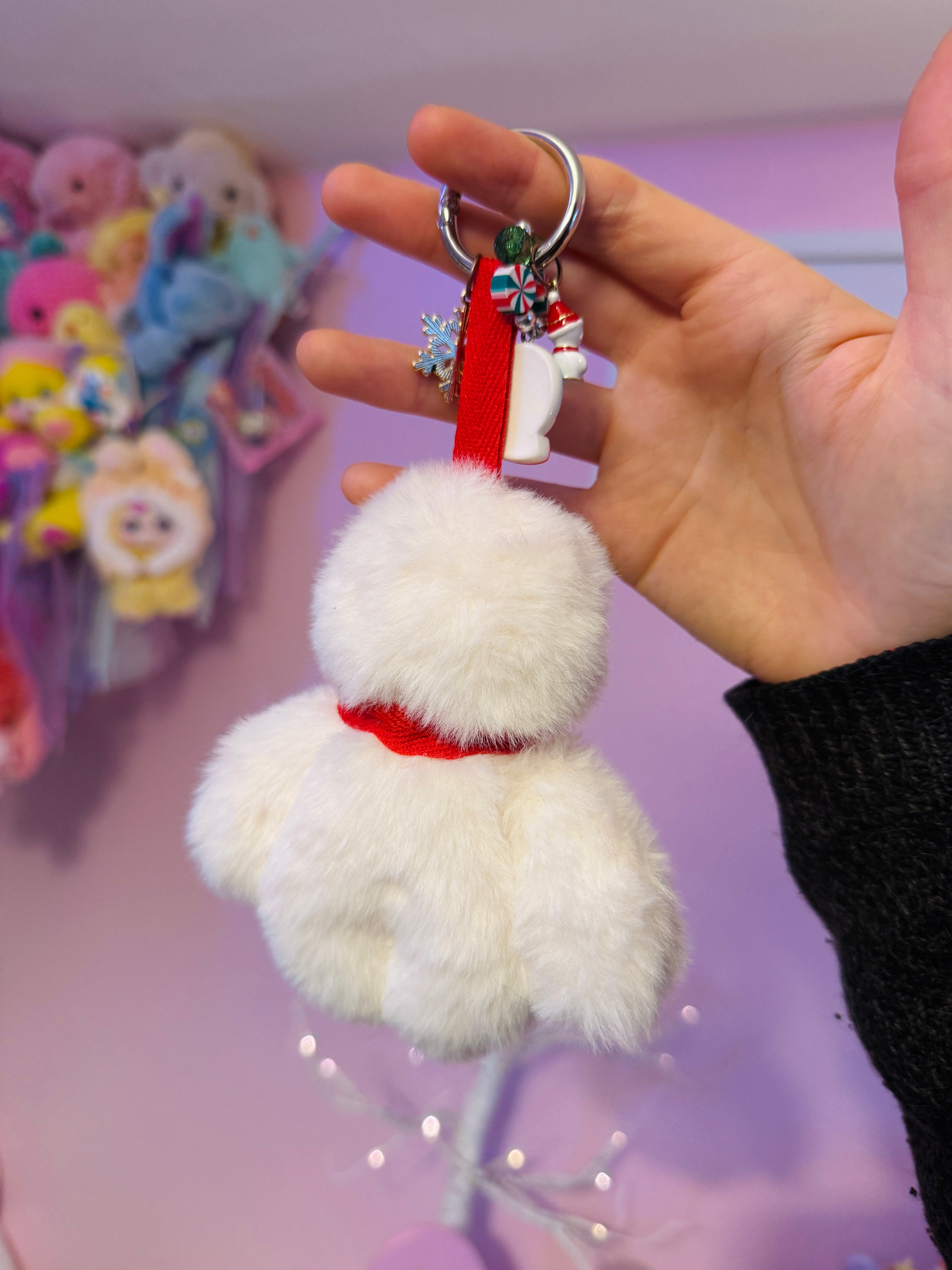 SNOWMAN PALMPUFF PENDANT - Handmade Mini Luxury Weighted Doll