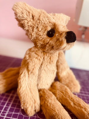 FUDGE FOX - Handmade Luxury Weighted Plush Fluffy Fox Doll
