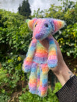 RAINBOW SHERBET FLUFFY FOX CUB - Handmade Weighted Plush Fox Doll