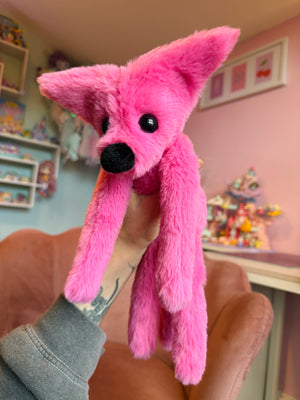 RESERVED BUBBLEGUM FOX - Handmade Luxury Weighted Fox Doll