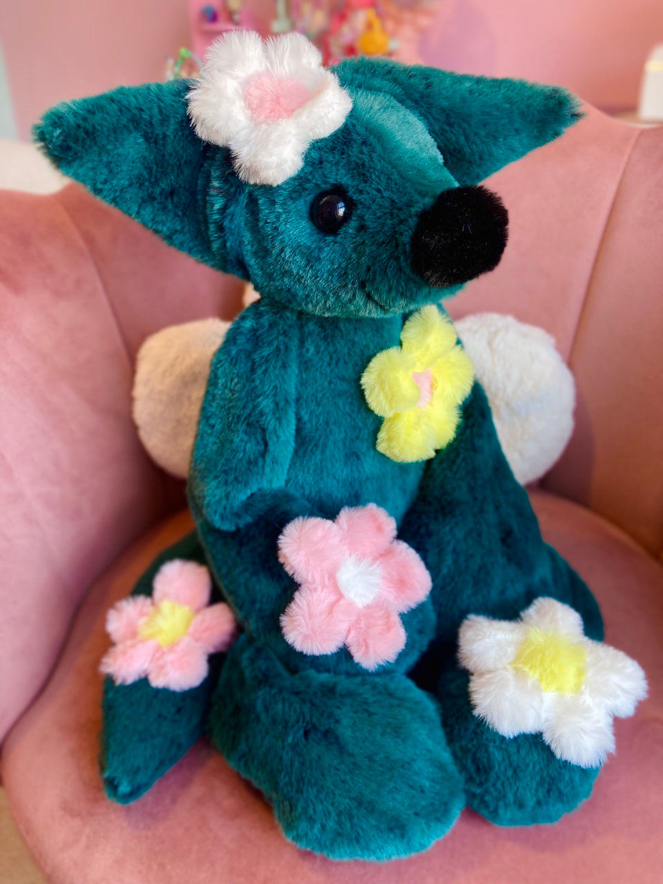 XL MEADOW FLOWER FOX - Handmade Luxury Weighted Fox Doll
