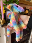 RAINBOW SHERBET FLUFFY FOX CUB (E) - Handmade Weighted Plush Fox Doll