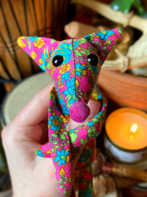 GARDEN PARTY FOX CUB (PINK) - Handmade Weighted Cotton Fox Doll