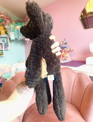 BIG CURLY CHOCOLATE FUDGE FOX - Handmade Luxury Weighted Plush Doll