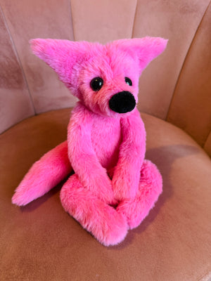 RESERVED BUBBLEGUM FOX - Handmade Luxury Weighted Fox Doll