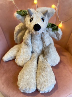 XL GARGOYLE FOX - Handmade Luxury Weighted Plush Fluffy Fox Doll