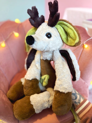 XXL FLYING FOREST FAWN - Handmade Luxury Weighted Plush Fluffy Fox Doll