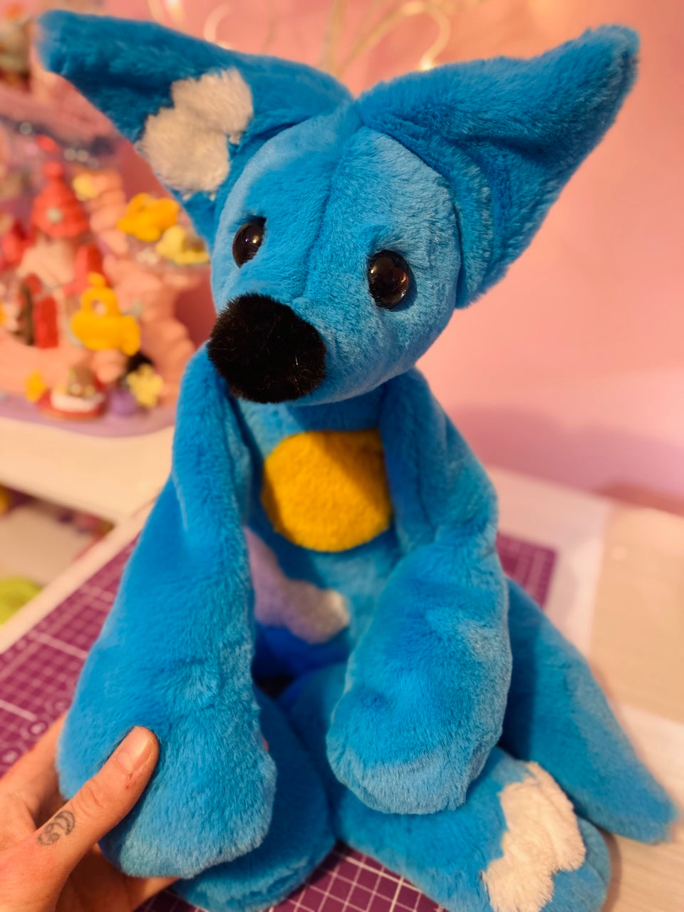 XL SUNNY SKIES FOX - Handmade Luxury Weighted Plush Fluffy Fox Doll