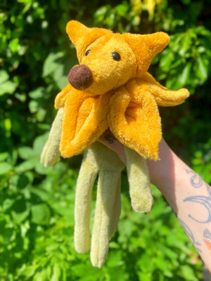 SUNFLOWER FOX CUB (B) - Handmade Weighted Plush Fox Doll
