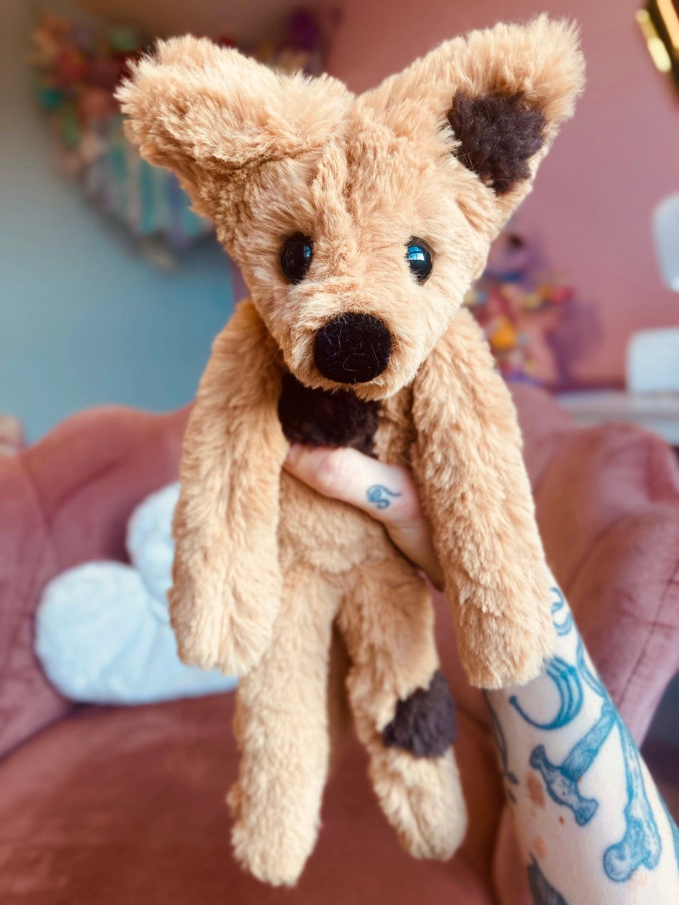 CHOC CHIP COOKIE FOX (B) - Handmade Luxury Weighted Fox Doll