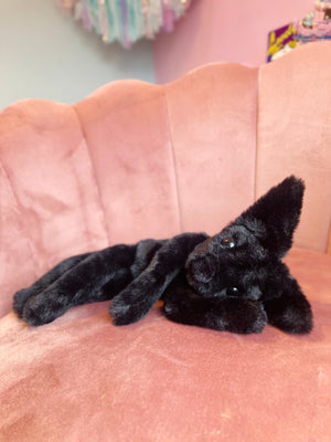 ONYX FOX - Handmade Luxury Weighted Plush Fluffy Fox Doll