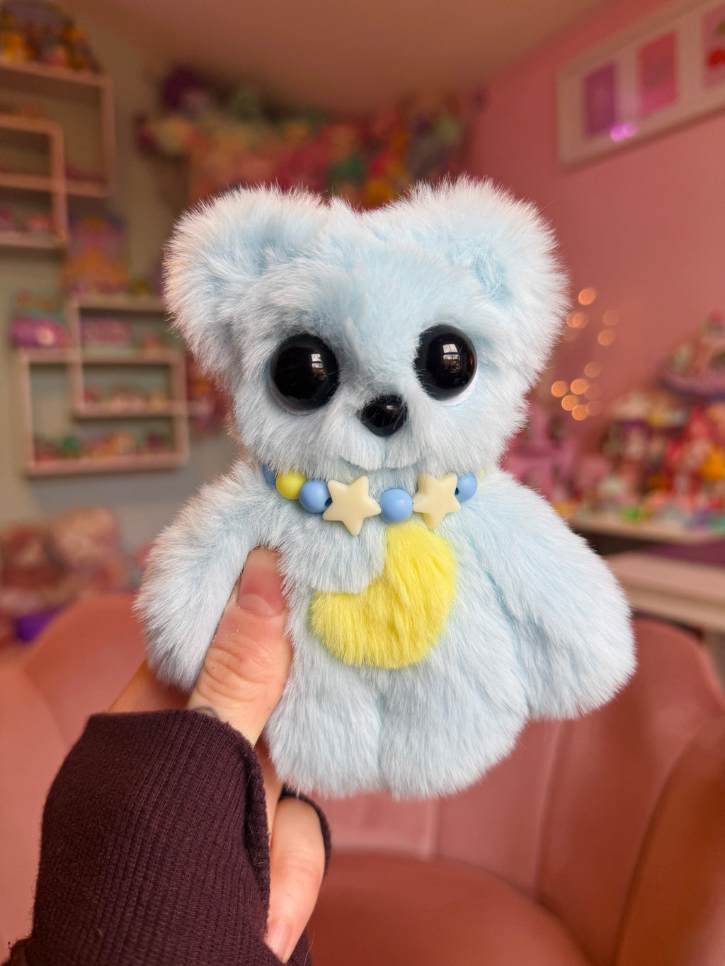 BEDTIME BEAR PALMPUFF - Handmade Mini Luxury Weighted Doll
