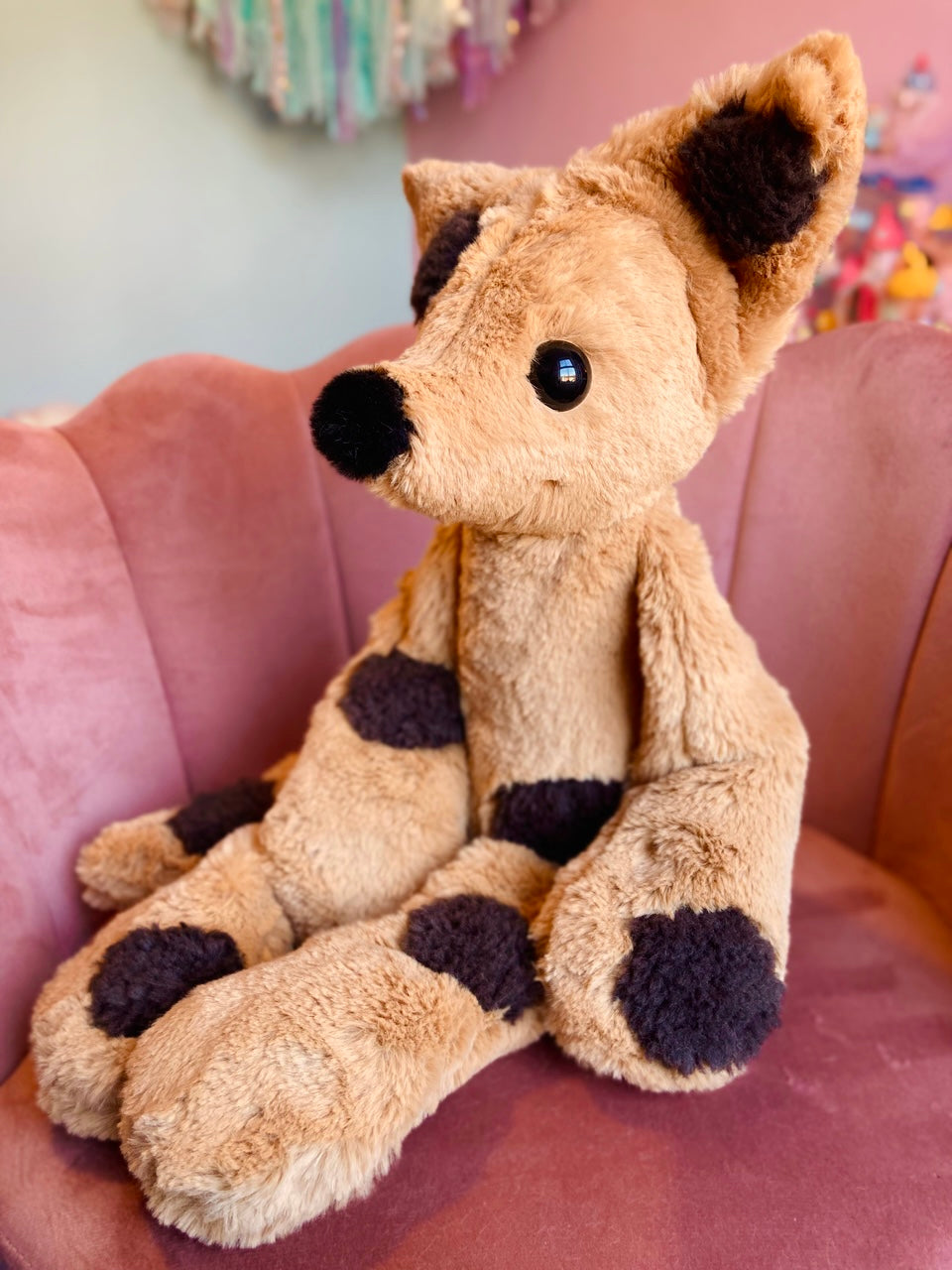 XL CHOC CHIP COOKIE FOX - Handmade Luxury Weighted Fox Doll