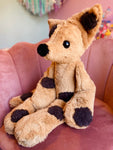 XL CHOC CHIP COOKIE FOX - Handmade Luxury Weighted Fox Doll