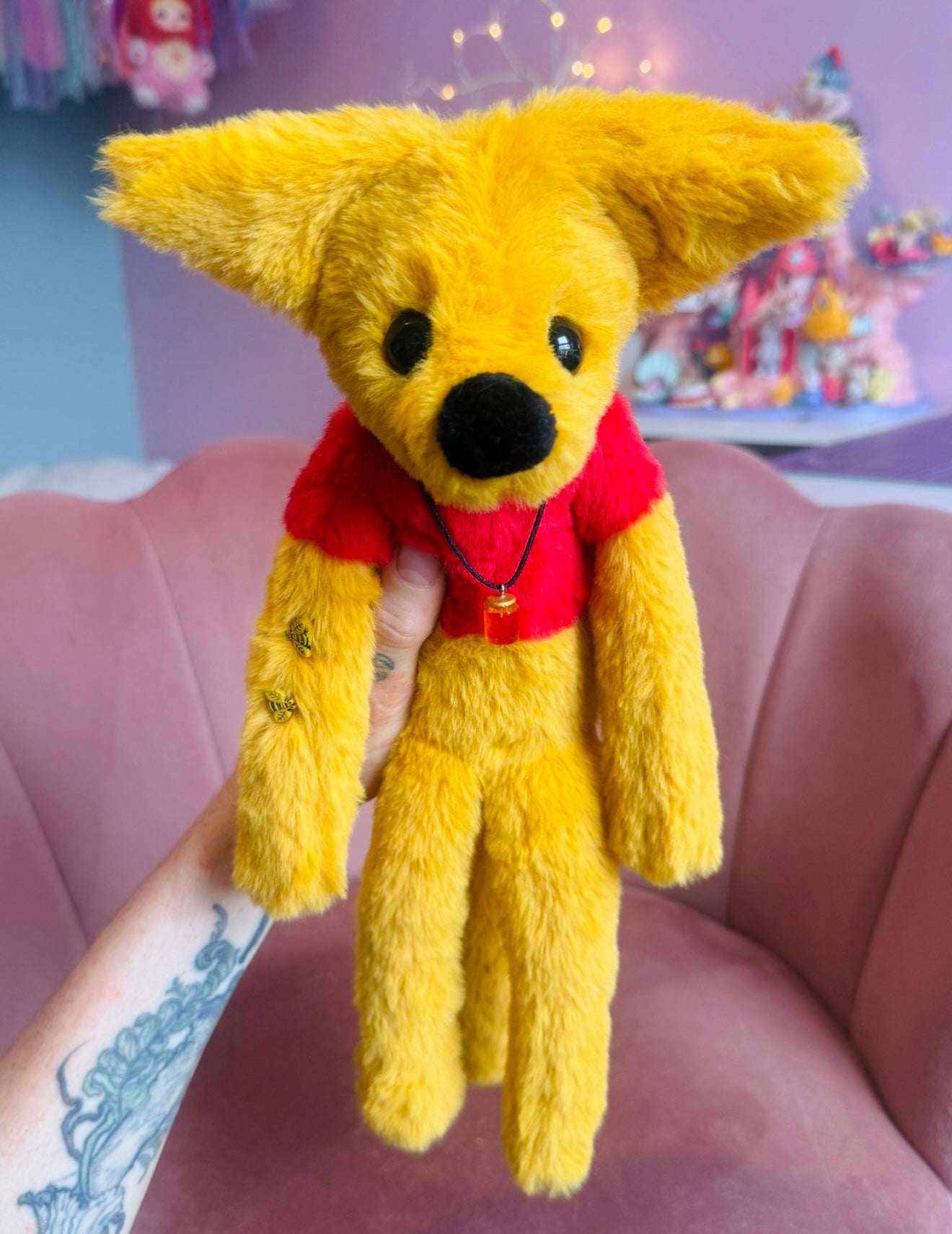 WINNIE THE POOH FOX (C) - Handmade Luxury Weighted Plush Fluffy Fox Doll