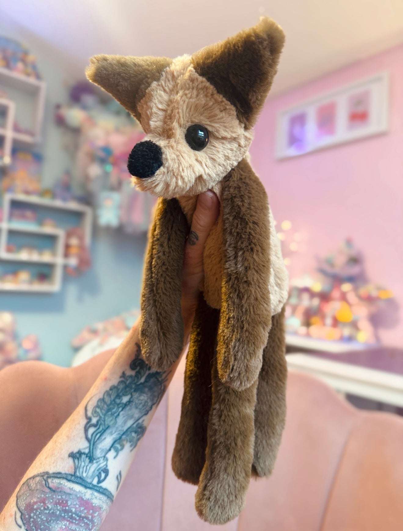 MOCHA FOX - Handmade Luxury Weighted Plush Fluffy Fox Doll