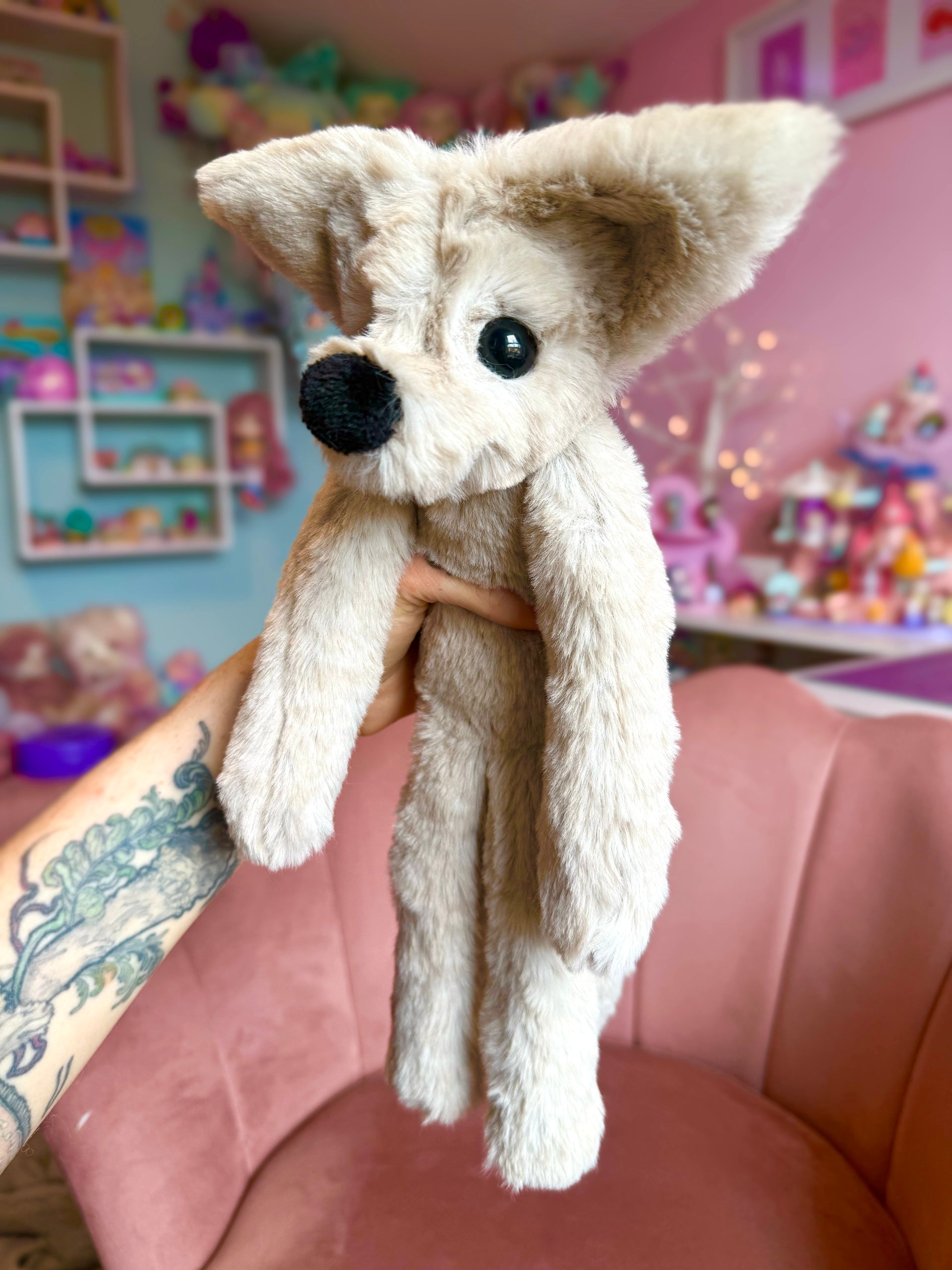 STONE FOX - Handmade Luxury Weighted Plush Fluffy Fox Doll
