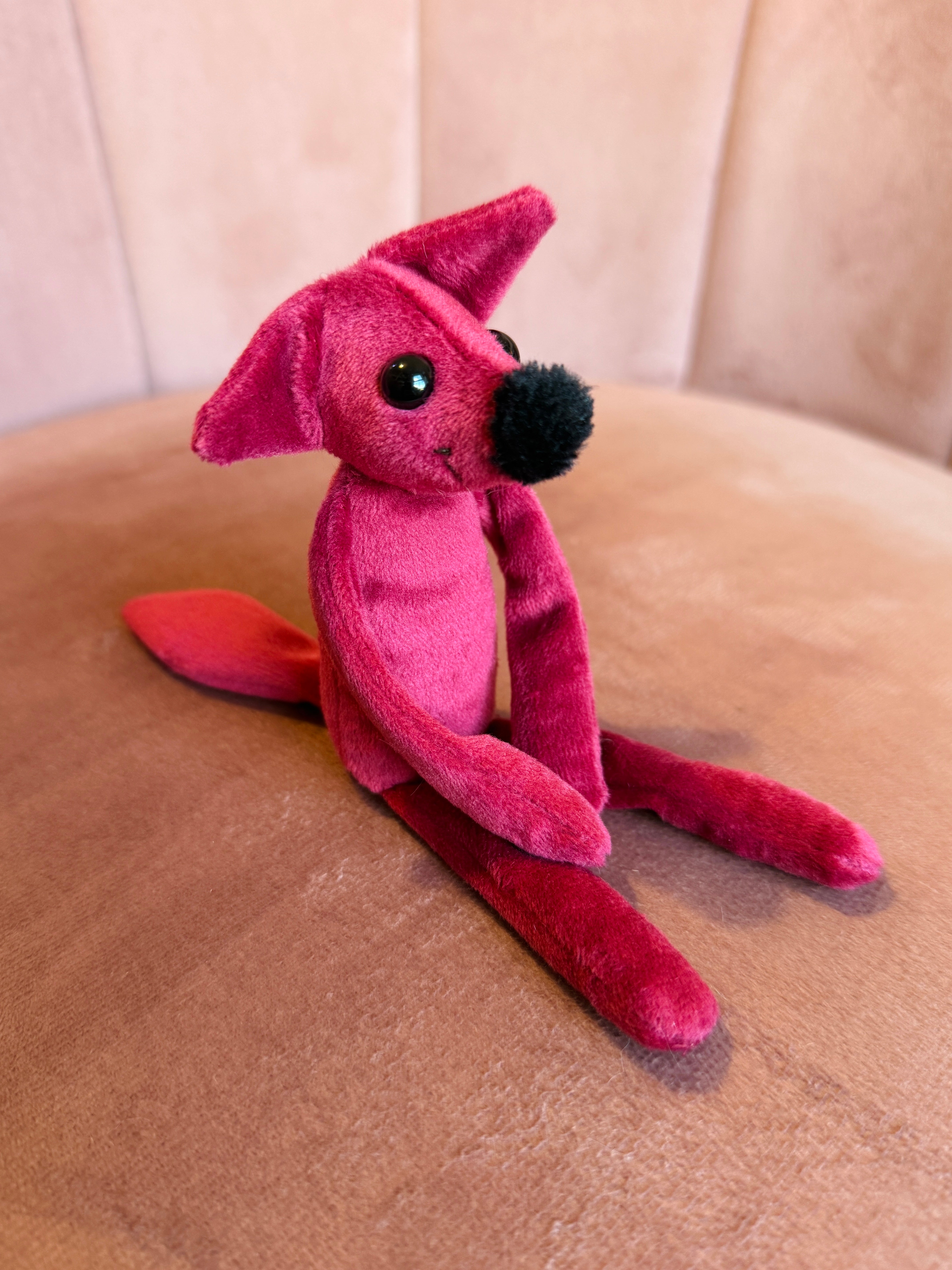 TINY HOLLY FOX (asymmetrical ears) - Handmade Luxury Weighted Fox Doll