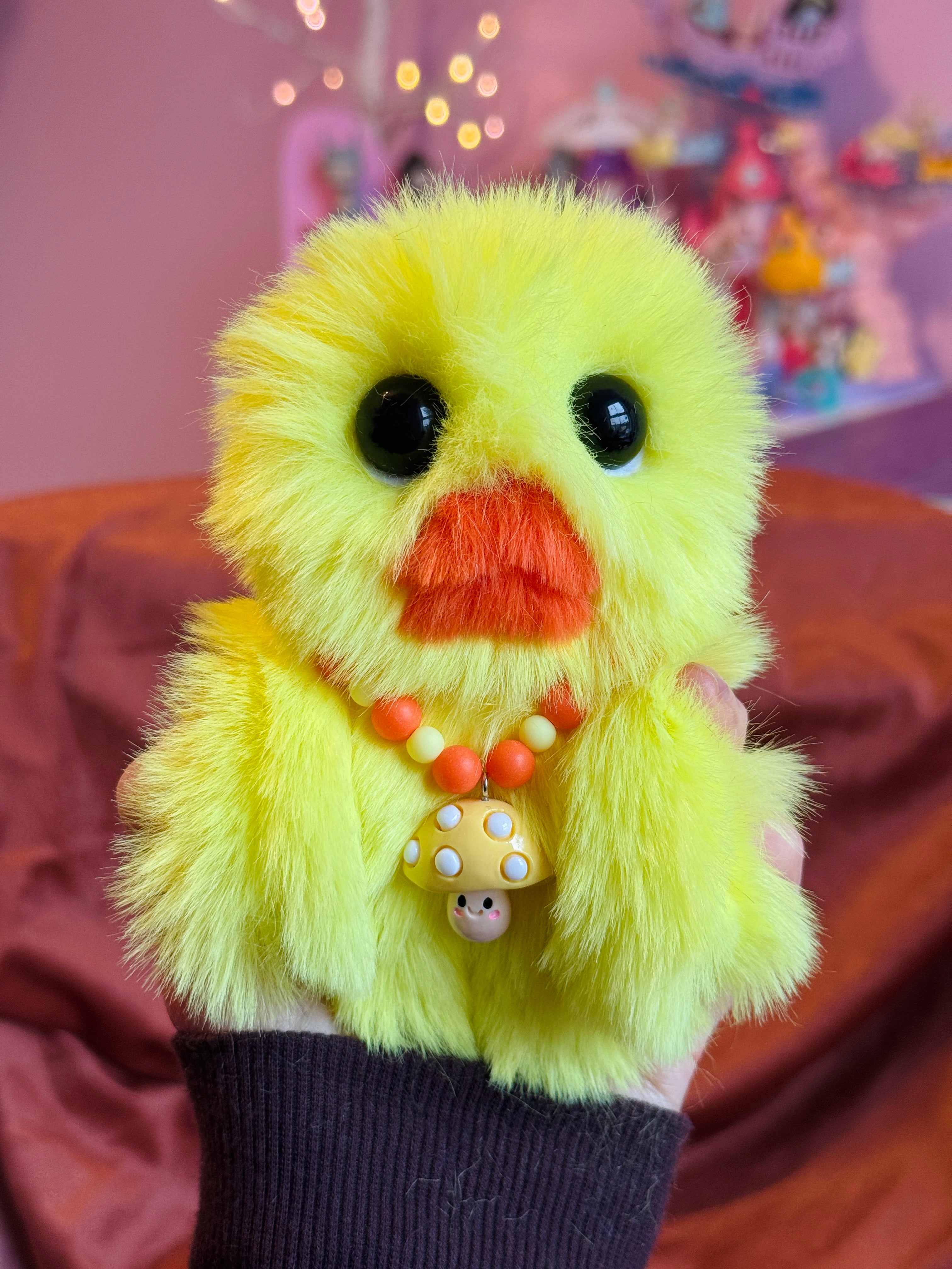 DUCKLING PALMPUFF - Handmade Mini Luxury Weighted Doll