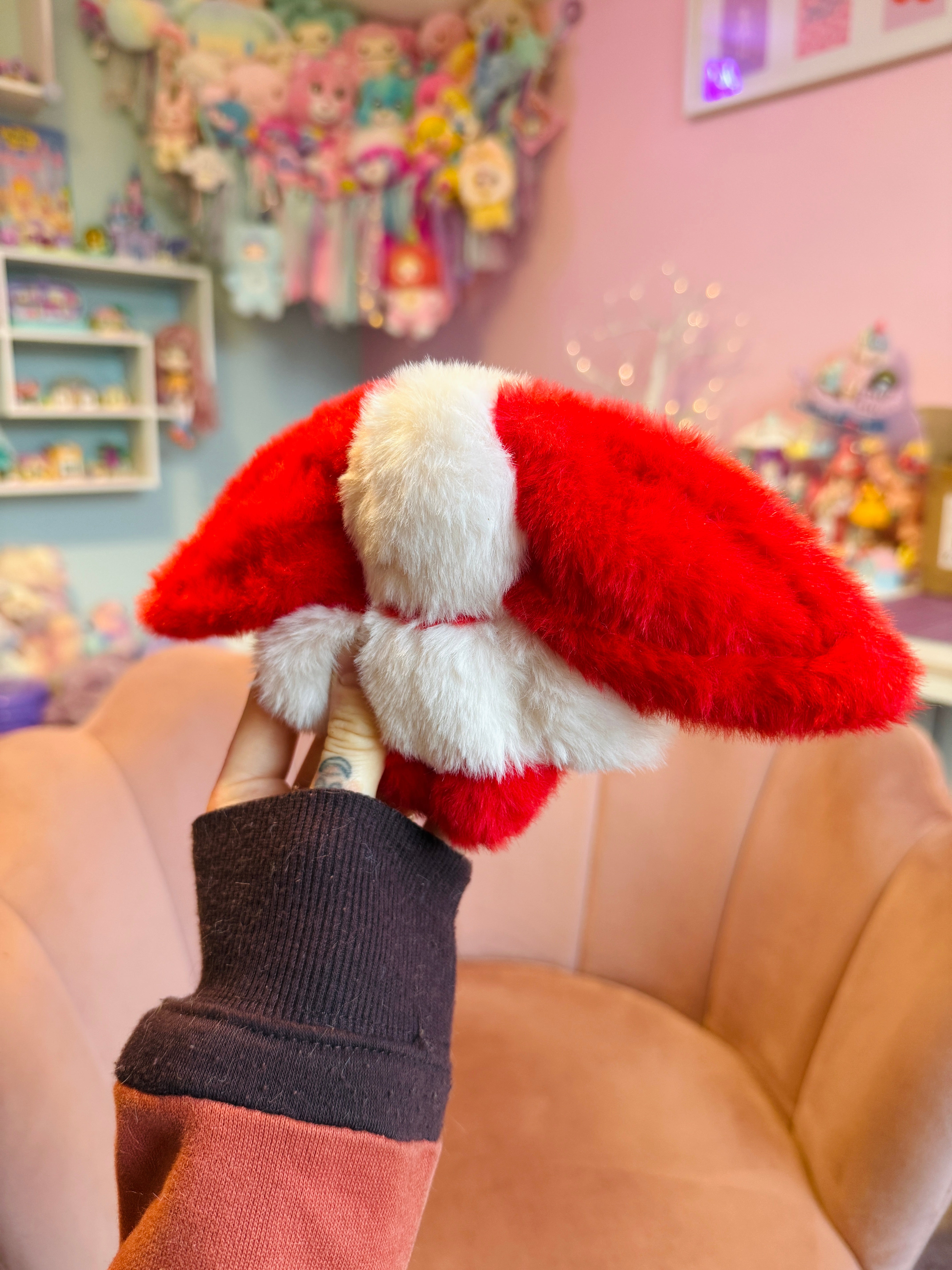 CANDY CANE GOBLIN PALMPUFF - Handmade Mini Luxury Weighted Doll