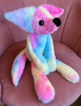 BIG COTTON CANDY FOX - Handmade Luxury Weighted Fox Doll