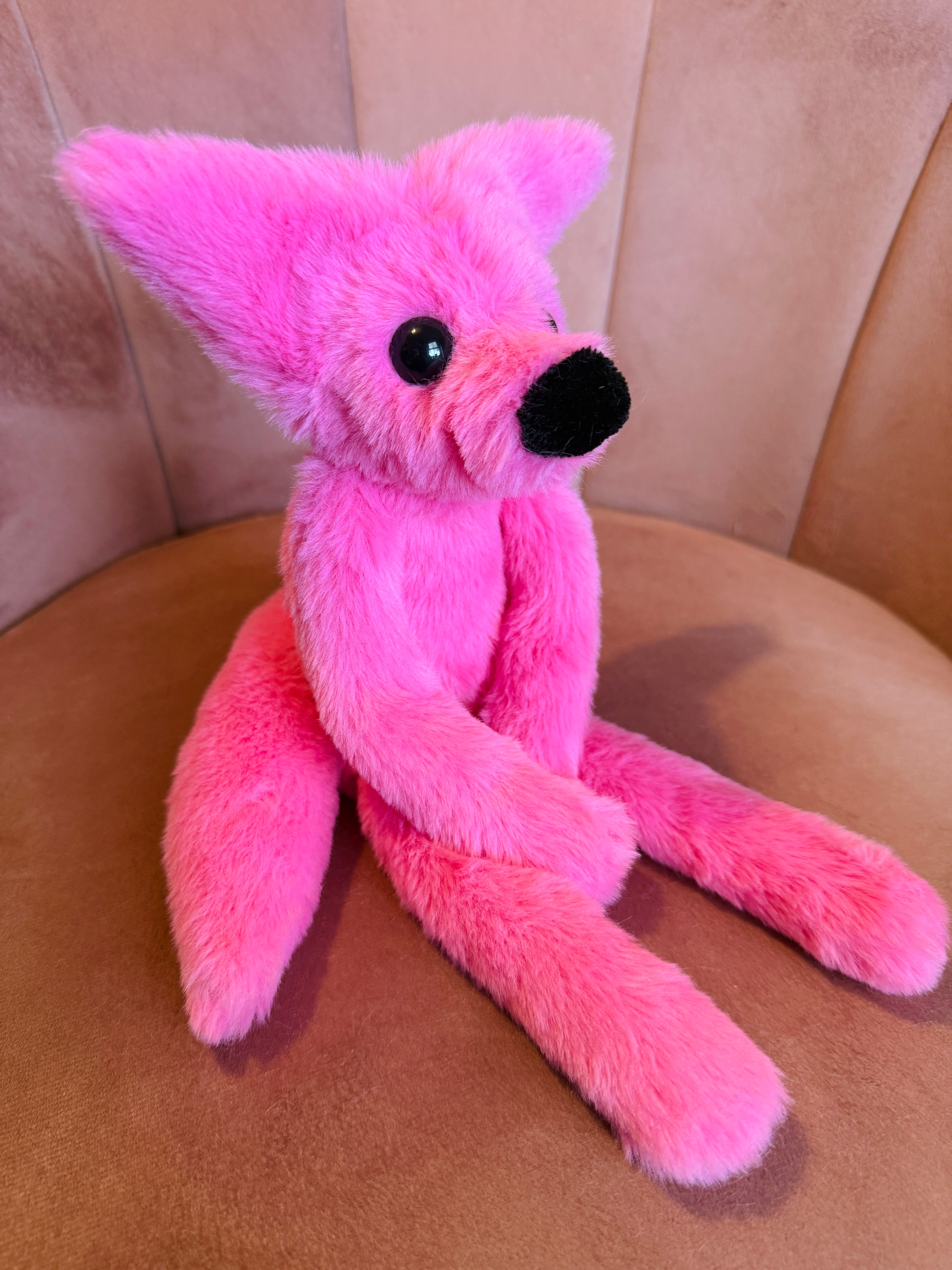 RESERVED BUBBLEGUM FOX - Handmade Luxury Weighted Fox Doll