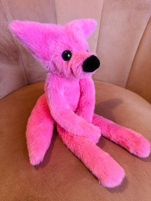 RESERVED BUBBLEGUM FOX - Handmade Luxury Weighted Fox Doll