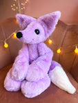 XL LAVENDER FOX - Handmade Luxury Weighted Plush Fluffy Fox Doll